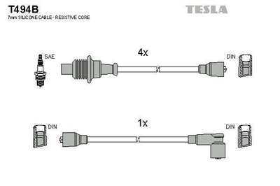 Провід високовольтні TESLA T494B 5967C3, 5967K7