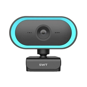 Веб-камера SWT C415 2K FullHD 1440P (2560х1440) микрофон с шумоподавлением для конференц связи Blue