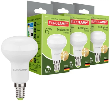 Светодиодная лампа EUROLAMP R50 6W E14 4000K 3шт