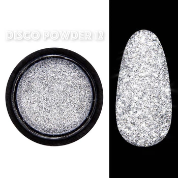 Светоотражающая втирка Чёрный №12 (пигмент) Disco powder Дизайнер для дизайна ногтей