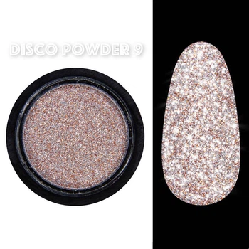 Светоотражающая втирка Бронзовый №9 (пигмент) Disco powder Дизайнер для дизайна ногтей