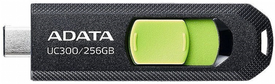 Флеш пам'ять ADATA UC300 256GB USB 3.2 Black/Green (4711085939142)