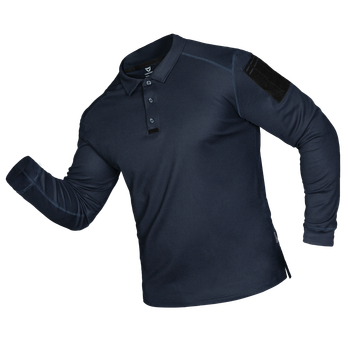 Поло футболка тактическая мужская с длинным рукавом для силовых структур Patrol Темно-синяя (7297), XXL (OPT-10501)