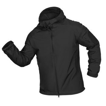 Куртка тактическая демисезонная мужская для силовых структур Stalker SoftShell Черная (7226), S (OPT-34521)