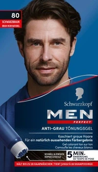 Мужская гель-краска от седины Schwarzkopf Men Perfect №80 Черно-Каштановый (40+40 мл)