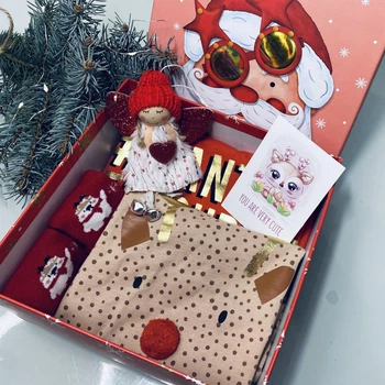 Новогодний детский подарочный набор для малыша Gift HUB Беби бокс для новорожденной девочки 1-2 года Б262