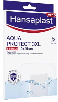 Медичні пластирі водонепроникні Hansaplast Aqua Protect 3 Xl 10 см x 15 см 5 шт (4005800299315)