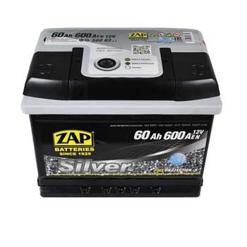 Автомобільний акумулятор ZAP Silver 60Ah 600A R+ (правий +) L2 (560 85) ZAP