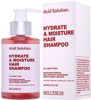 Кислотний шампунь Hollyskin Acid Solution для глибокого зволоження шкіри голови і волосся 200 мл (4823109701113)