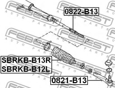 Пильник рульової рейки Impreza 00-07 Febest (SBRKBB12L)