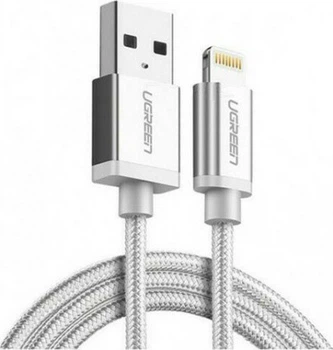 Кабель зарядний Ugreen MFi сертифікований USB-Lightning 1 м Silver (YM0228)