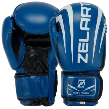 Перчатки боксерские PU Zelart SHARP MA-5315 (размер 12oz, синий)