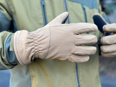 Зимові рукавички теплі Tactic тактичні рукавички софт шел утеплені, рукавички soft shell Coyote (L)