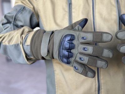 Тактические полнопалые перчатки Tactic армейские перчатки с защитой костяшек размер ХL цвет Олива (pp-olive-mex-XL)