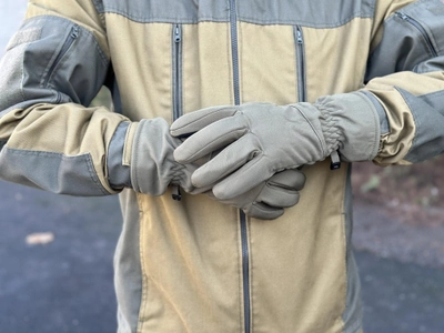 Зимові рукавички теплі Tactic тактичні рукавички софт шел утеплені, рукавички soft shell олива (L)