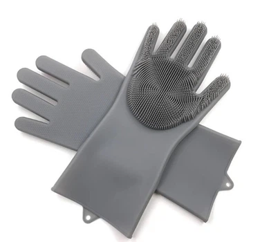 Силиконовые перчатки для мытья посуды многофункциональные Magic Silicone Gloves Black