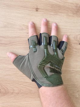 Тактические перчатки без пальцев Mechanix Mpact , Олива, размер L