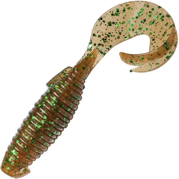 Силиконовая приманка Keitech Flapper Grub 4" (7 шт/уп) ea#02 peach green flk.,1551.09.54