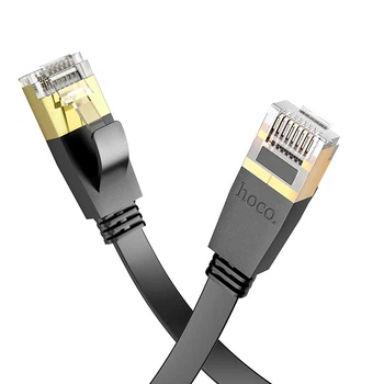 Кабель Hoco General pure copper flat network cable US07 (3M, 1Gbps) черный