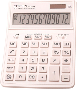 Калькулятор Citizen 12-розрядний Білий (SDC444XRWHE)