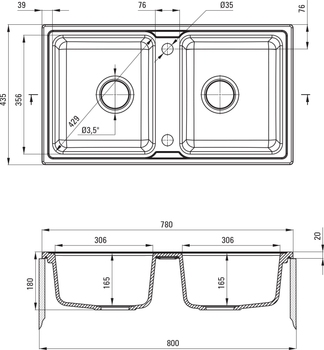 Zlewozmywak DEANTE Zorba 780x435x180 mm (ZQZ_N203)