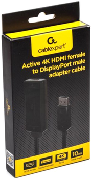 Adapter-przejściówka Cablexpert HDMI na DisplayPort, 4K@30Hz (A-HDMIF30-DPM-01)