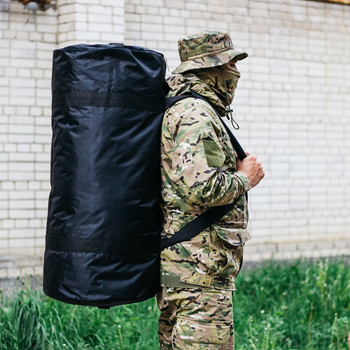 Військова сумка баул, армійський баул Оксфорд чорний 120 л тактичний баул, тактичний баул-рюкзак