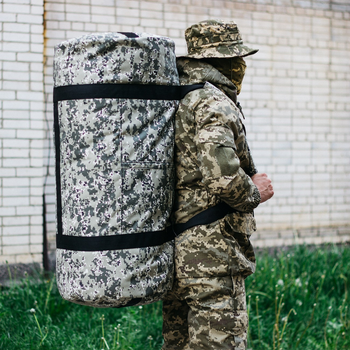 Военная баул сумка, баул армейский Оксфорд пиксель 120 л тактический баул, тактический баул-рюкзак