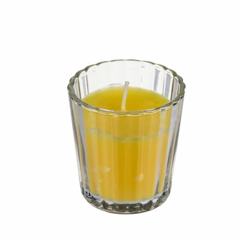 Свеча Citronella Koopman в стакане от комаров желтый