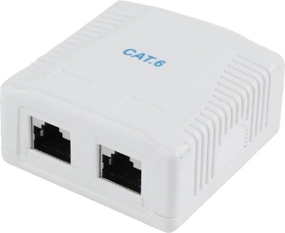 Розетка на 2 порти з екраном Cablexpert RJ-45, 6 cat, зовнішня (NCAC-2F6-01)