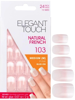 Sztuczne paznokcie Elegant Touch Natural French Pink 103 Medium 24 szt (5011522292984)