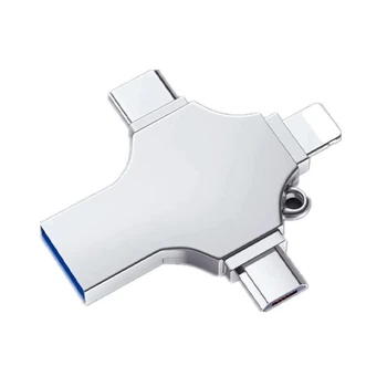 OTG USB 4в1 64Gb накопитель Flash Drive 2.0 USB, TYPE-C, MICRO-USB, LIGHTNING флешка