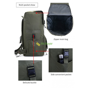Туристичний тактичний рюкзак на 110 л 83 х 40 х 40 см Хакі (25212)
