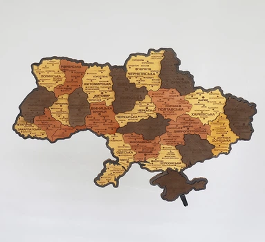 Карта Украины настенная ручной работы 3D объемная с подсветкой (220В) в коробке 55*38.5 см Гранд Презент 16