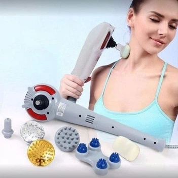 Массажер ручной вибрационный Magic Massager BLD 999 для массажа всего тела с насадками