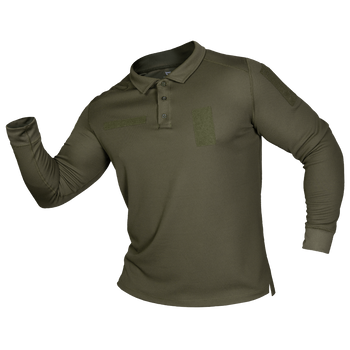 Поло футболка тактическая мужская с длинным рукавом для силовых структур CM Олива (7368), XL TR_7368-XL