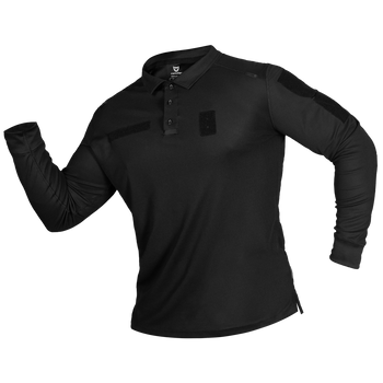 Поло футболка тактическая мужская с длинным рукавом для силовых структур Paladin Черная (7367), XXL TR_7367-XXL