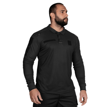 Поло футболка тактическая мужская с длинным рукавом для силовых структур Paladin Черная (7367), XXL TR_7367-XXL