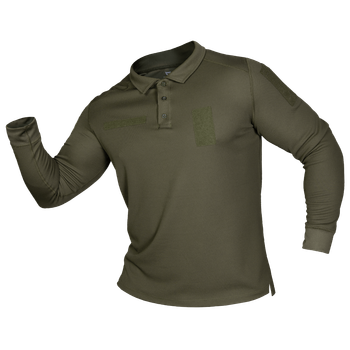 Поло футболка тактическая мужская с длинным рукавом для силовых структур CM Олива (7368), L TR_7368-L