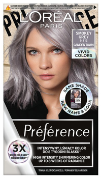 Trwała farba do włosów L'Oreal Paris Preference Vivid Colors 9.112 Smokey Grey 273 g (3600524015213)