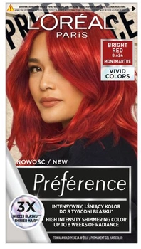 Trwała farba do włosów L'Oreal Paris Preference Vivid Colors 8.624 Bright Red 273 g (3600524015626)