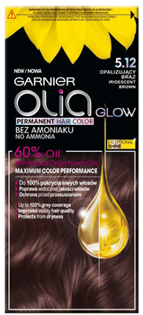 Farba do włosów Garnier Olia Glow 5.12 Opalizujący Brąz bez amoniaku 161 g (3600542447300)