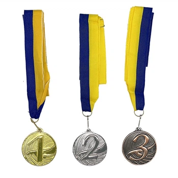 Набір(комплект) медалей 1, 2, 3 місце зі стрічками №1 NE-LG-M123