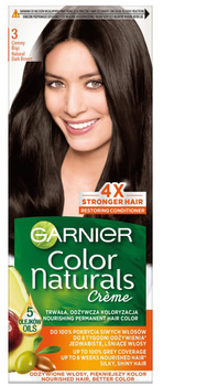 Krem koloryzujący do włosów Garnier Color Naturals Creme 3 Ciemny Brąz 156 g (3600540179616)