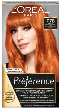 Фарба для волосся L'Oreal Paris Preference P78 Ібіца дуже інтенсивний мідний 251 г (3600521395745)