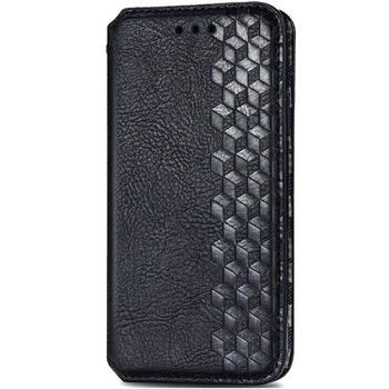 Противоударный Кожаный Чехол (книжка) GETMAN Cubic (PU) для Xiaomi Redmi Note 9 / Redmi 10X Черный
