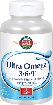 Дієтична добавка KAL Ultra Omega 3-6-9 100 перлин (0076280345476)