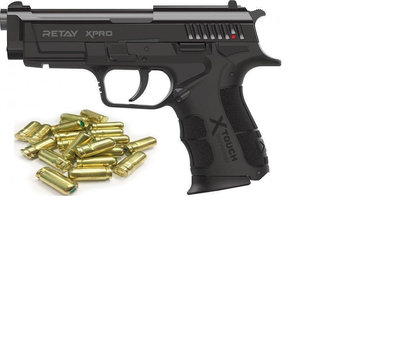 Пистолет стартовый Retay XPro Black +20 шт холостых патронов (9 мм)