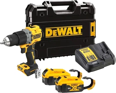 Дриль-шурупокрут акумуляторний ударний DeWalt LANYARD READY 18 V XR з 2 акумуляторами 5 Ah (DCD805P2LRT-QW)