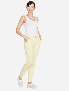 Spodnie slim fit damskie Lenitif K153 XS Zółte (5902194302289)